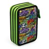 L'ERBAVOGLIO Original 3 Zip School Pencil Case Complete with 44