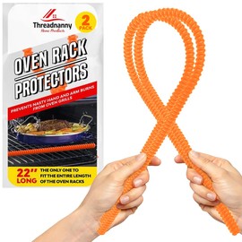 Silicone Oven Guards for Racks, Heat Resistant Oven Rack Shields, Stove Edge Protectors Against Burns and Scars, Range Guards for Inside The Range, Silicone Edge Protectors 22" Orange