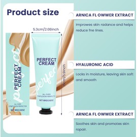 LOPHE Body Coverage Perfector, Leg Makeup Waterproof No Transfer Full Coverage Body Makeup Scar Tattoo Cover Up Cover Veins Concealer Light Concealing Foundation Cream for Body Face Makeup