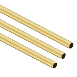 iMeistek Brass Tube, 8mm OD x 0.5mm Wall Thickness 300mm Length Seamless Straight Round Brass Tubing for DIY Crafts (3Pcs)