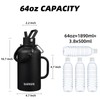 BJPKPK Half Gallon Insulated Water Bottles with Straw Lid &