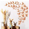 36Pcs Champagne 3D Butterfly Wall Stickers， Metallic Art Sticker ，Butterfly
