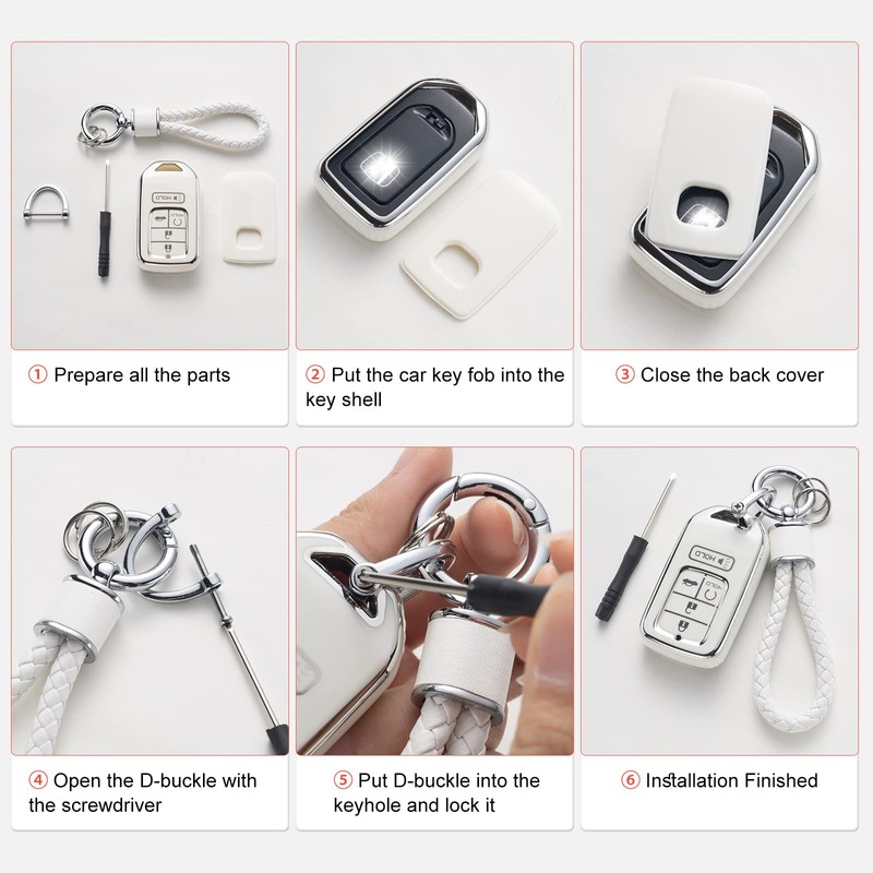 YO&YOYE for GMC Key Fob Cover with Keychain, TPU Key