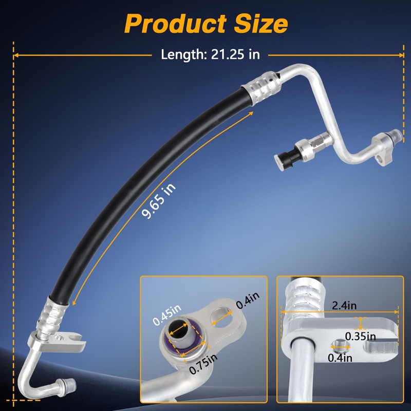 FUSCH Air Conditioning Compressor and Condenser Hose Assembly Compatible with