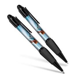 Destination Vinyl ltd Beautiful and comfortable Set of 2 Matching Pens - Snowboarding Trick Jump Mountains #16999