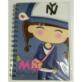 I Miss You Girl Spiral Bound Notebook (Blue)