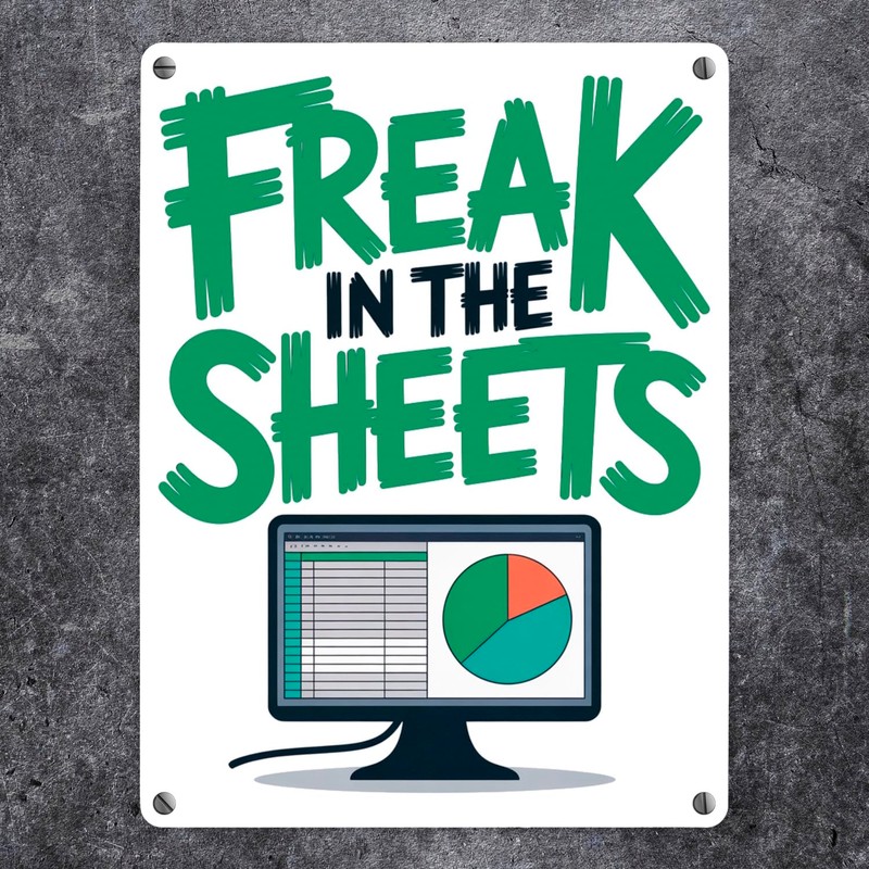 FREAK IN THE SHEETS Metal Sign in 15 x 20