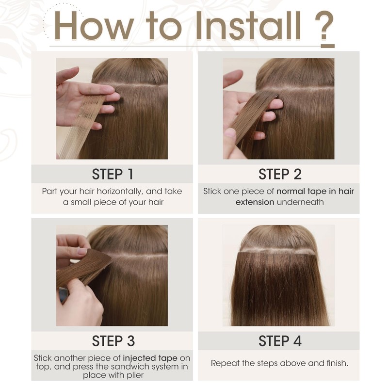 Elailite Injected Tape in Hair Extensions Human Hair - Invisible