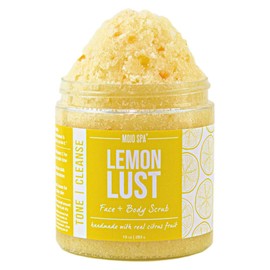 Mojo Spa Mojo Spa Lemon Lust Face and Body Scrub | Lemon Citrus Scent | Moisturizing Sugar Based Exfoliator | 10 oz
