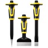 Rock Chisel Set, Firecore 3PCS Masonry Chisel with Hand Guard,