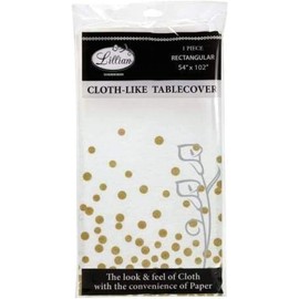 Cloth-like Table Cover- 54"X102" | Confetti | Gold | 1 Pc