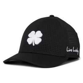 Black Clover Standard Perf 13 Hat, Black Perforated Hat/3D Silver Clover