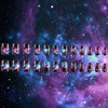 24Pcs Stars Sky Press on Nails Purple Gradient Acrylic Medium