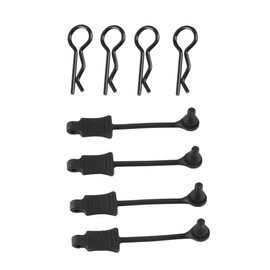4Pcs Rubber Body Clip Retainer Shell Fixed Buckle Lock AR390178 for 1/7 1/8 ARRMA Mojave Limitless Typhon Kraton RC Car Upgrade Part（Black）