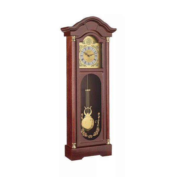 Bedford Clock Collection Antique Cherry Oak Finish Chiming Wall Clock