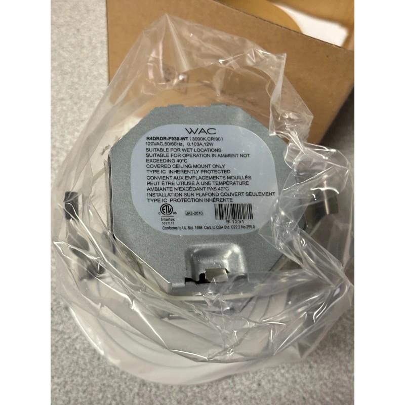 WAC Lighting NEW WAC Lighting R4DRDR-F930-WT Pop-in 4" inch Round