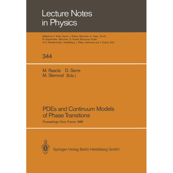 PDEs and Continuum Models of Phase Transitions: Proceedings of an