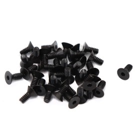 binifiMux 50pcs Black 6-32 x 3/8" Flat Socket Cap Screws Countersunk Screws 12.9 Grade Alloy Steel