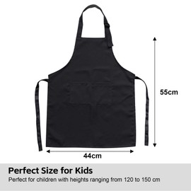 QGH 2 Pcs Kids Apron for Cooking and Painting, Adjustable Children's Aprons with 2 Large Pockets, Waterproof and Durable Kids Painting Apron - Perfect for Toddlers and Children Ages 2-13