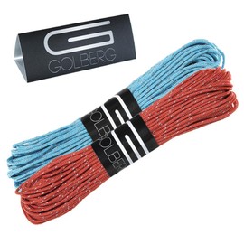 GOLBERG G 1.8mm Fluorescent Reflective 95lb Paracord – 20 Meters – Perfect for Guyline, Tent Rope, Camping, Hiking – (Reflective Neon Turquoise/Scarlet Red)