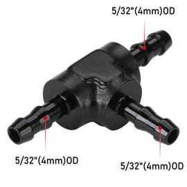 Podavelle 5/32" 4mm Hose Barb Tee T Fitting Adapter Aluminum Black