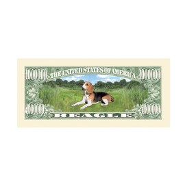 American Art Classics Beagle Dog Million Dollar Bills - (Pack of 5) - Best Gift for Beagle Lovers