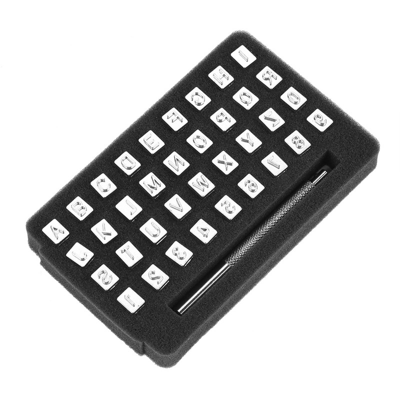 Leather Stamp, Alloy Steel Letters Numbers Leather Stamp Punch Tool