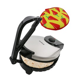 10inch Roti Maker by StarBlue with FREE Roti Warmer - The automatic Stainless Steel Non-Stick Electric machine to make Indian style Chapati, Tortilla, Roti AC 120V 50/60Hz 1200W