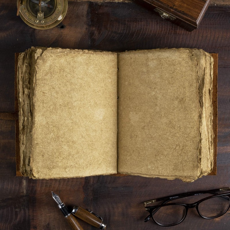 Leather Journal-Vintage Leatherbound Journal - Handmade Antique Deckle Edge Paper