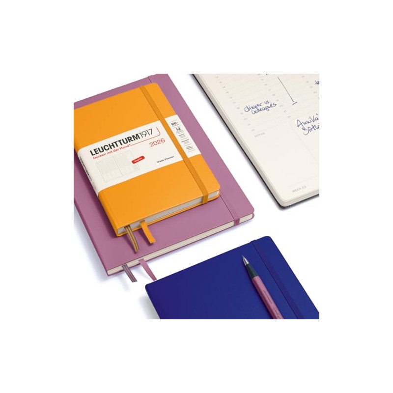 LEUCHTTURM1917 372759 Weekly Planner Medium (A5) 2026, Black, English