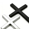Rxwstt 2PCS Mixed Matte Black & Polished Silver Solid Metal