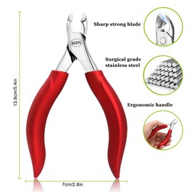 BEZOX Toenail Clippers for Thick Nails - Precision Thick Finger Nail Clipper Adult, Comfort Grip Nail Cutter, Ergonomic Long Handle Large Toe Nail Clippers