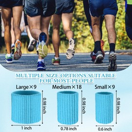 Blulu 36 Pieces Toe Tubes 0.98 Inches Cushion Tube Corn Pads for Toes Sleeves Soft Gel Protectors for Cushions Corns Blisters Calluses 3 Size(Blue)