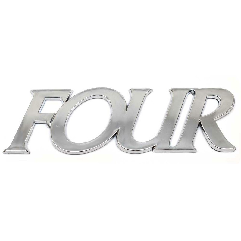Four Winns Boat Raised Emblem Decal | Silver Plastic Mirror