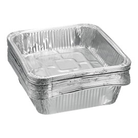 HARFINGTON 20pcs Aluminum Foil Pie Pan 7.09" Square Disposable Non-stick Baking Pans for Pies Quiches Tarts Baking Cooking Reheating Parties, Silver