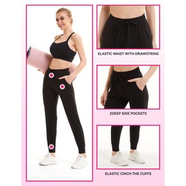 Showitty 3 Pack Joggers for Women - Black Sweatpants with Pockets Plus Size Comfy Lounge Yoga Pants (S-5XL)
