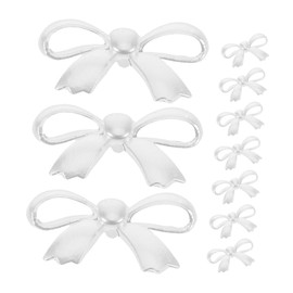 IWOWHERO 30pcs Plastic Pearl Bowknot Charms Flatback Decorations for Hair Clip Phone Charms Frame Decorations