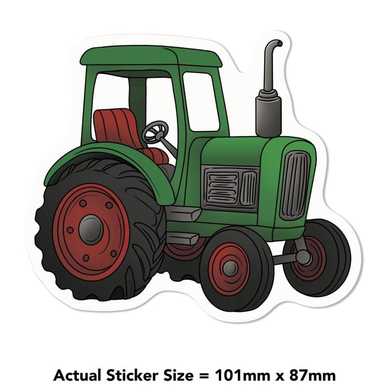 Azeeda Mittel 100mm 'Grüner Traktor' Permanente Aufkleber (DW00131461)