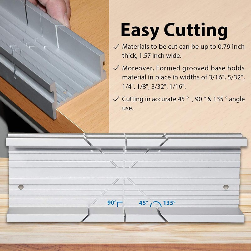 Mini Aluminum Miter Box for Hand Saw 5.3 Inch Precise