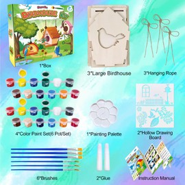 Heyzeibo 3Pack Birdhouse Kit, Craft Kits for Kids to Build and Paint Bird House, Easter DIY Wooden Arts and Crafts for Girls Boys Toddler