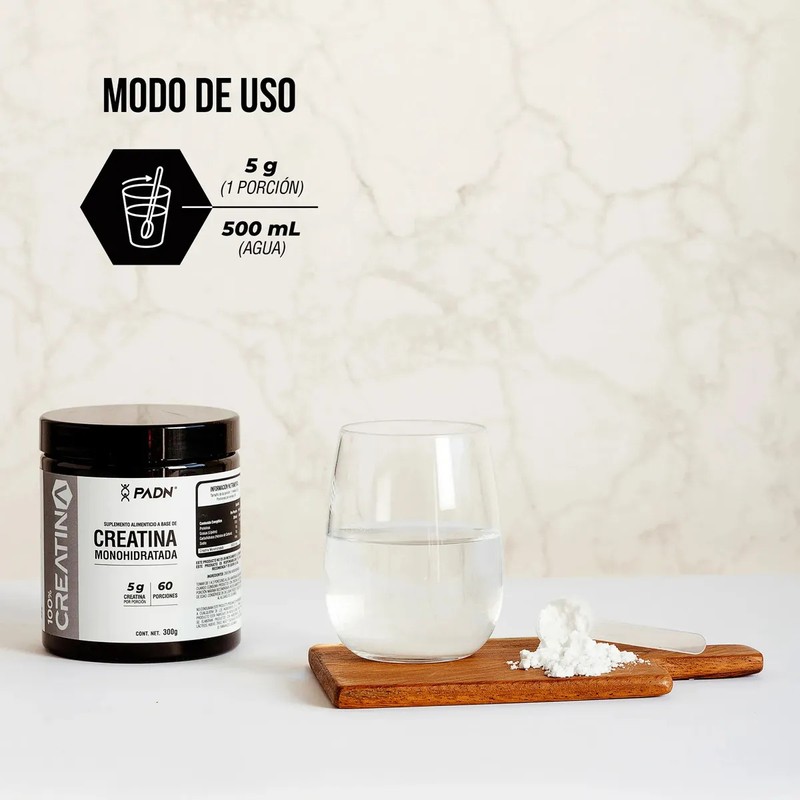 Padn Nutrition Creatina Monohidratada Polvo 300g Sabor Sin sabor