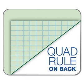 TOPS Engineering Computation Pad, 8-1/2" x 11", Glue Top, 5 x 5 Graph Rule on Back, Green Tint Paper, 3-Hole Punched, 200 Sheets (35502)