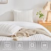 WARMDERN White Boho Duvet Cover Set King Size, Striped Textured