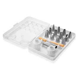 Tescoma Delicia Spritztüllen-Set, Edelstahl, weiß/Silber/gelb, 12.7 x 4.1 x 24.3 cm, 18