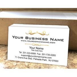 Simple Custom Premium Business Cards 500 pcs Full color - White front-White back (129 lbs. 350gsm-Thick paper), Made in The USA