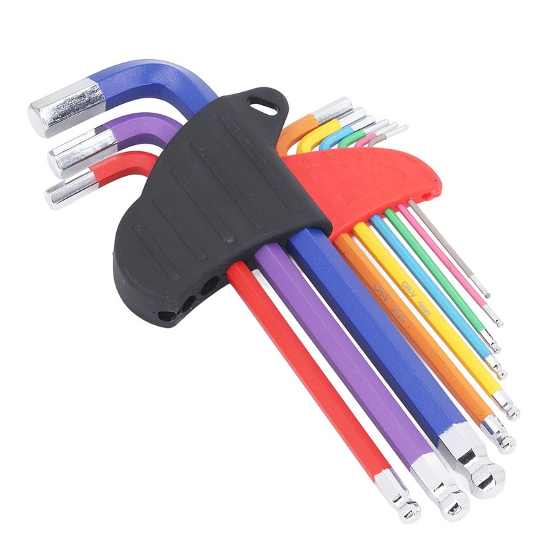 9 Pcs Hex Wrench Set Color Coded Non Slip CR