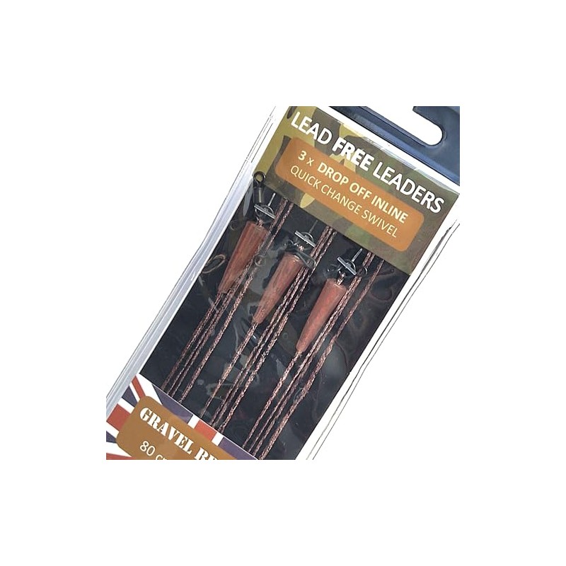 TJR Tackle Carp Leaders Solid Bag Lead Free Drop Off