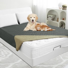 PureFit 100% Waterproof and Anti-Slip Dog Bed Cover, Washable Pet Blanket, Stain Resistant Sofa Couch Furniture Protector Cover for Kids, Dog, Cat (30x70 Inch, Dark Grey)