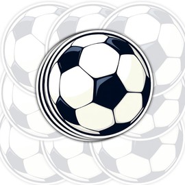 3 Pcs Soccer Ball Vinyl Stickers – Classic Black and White Football Decals for Players and Fans, 3 Inch Waterproof Sports Stickers for Laptop, Water Bottle, Notebook, Helmet