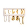 Cubahop Multiple Crystal Pearl Studs Hoop Earrings Set Ear Circle